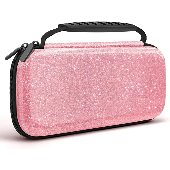 JYPS Carrying Case for Nintendo Switch and Switch OLED, Pink & Glitter