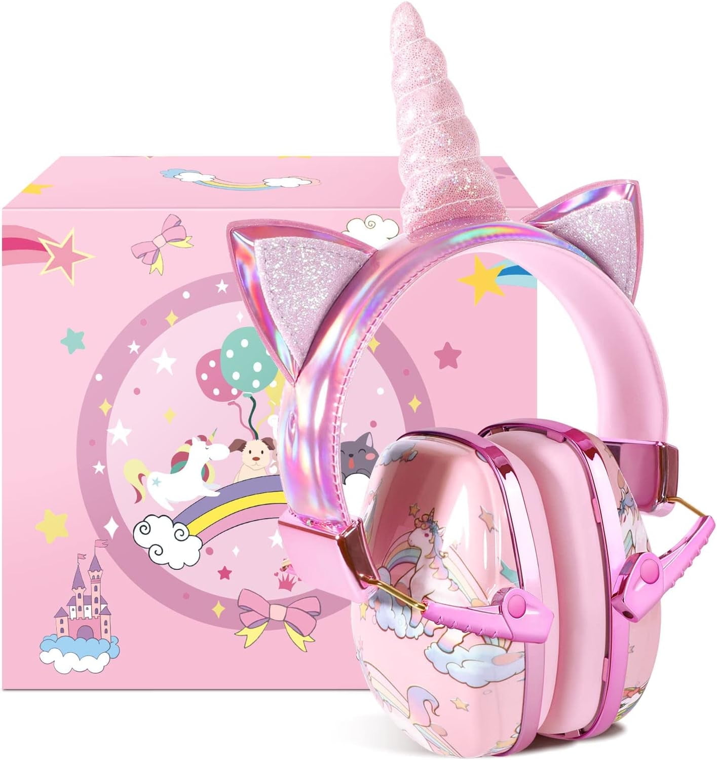 JYPS Kids Ear Protection,Noise Cancelling Sound Proof Headphones for  Toddlers Children Teens,Sound Blocking Kids Hearing Protection Earmuffs for  Concerts,Autism,Unicorn Gifts for Girls Age 1 Up 