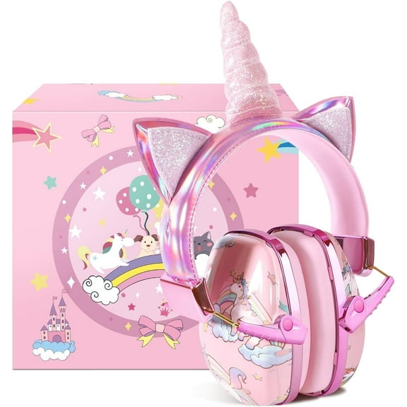 JYPS Kids Ear Protection,Noise Cancelling Sound Proof Headphones for Toddlers Children Teens,Sound Blocking Kids Hearing Protection Earmuffs for Concerts,Autism,Unicorn Gifts for Girls Age 1 up