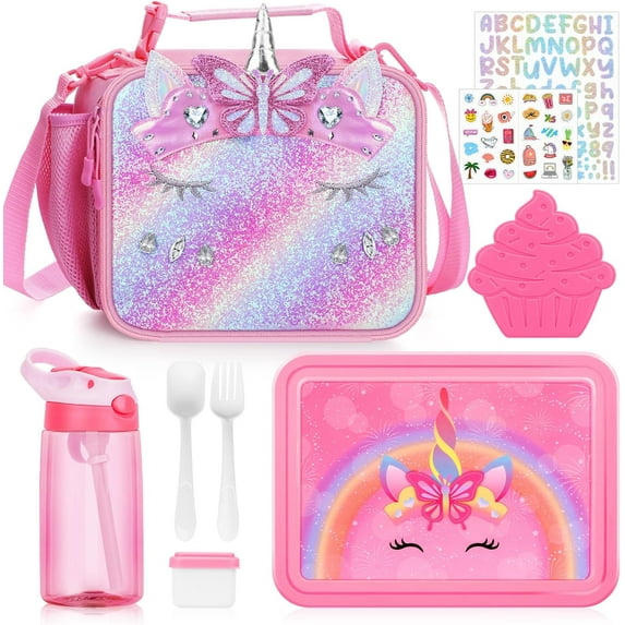 JYPS Unicorn Bento Box with Insulated Lunch Bag, Lunch Container