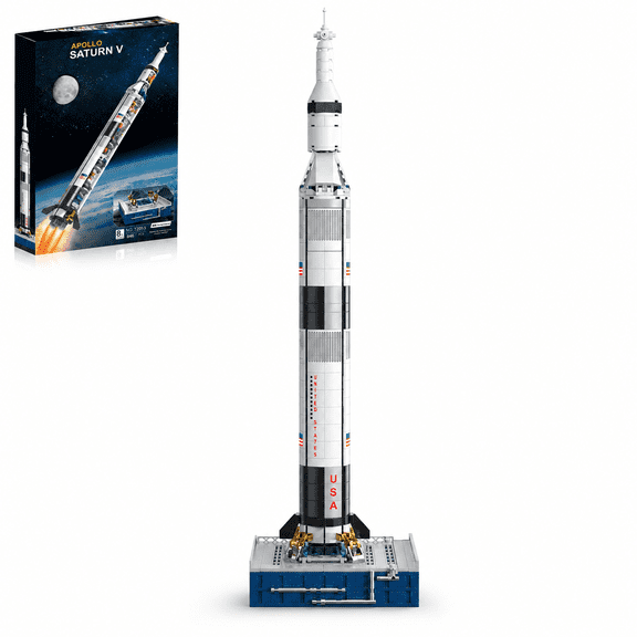 JYRUE Space Rocket Building Set, 846-Piece Large Space Launch Vehicle Model Building Blocks Kit with Display Base, DIY STEM Construction Toy for Kids, Teens and Adults, Ages 8+