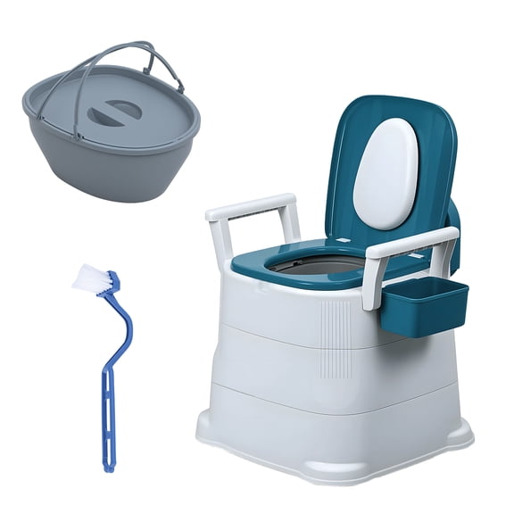 JYS Bedside Commode, Portable Toilet for Adults, Commode Chair for Toilet with , Height Adjustable, 1 Tissue Storage Box and Booster Pad, Potty Chair for Elderly and Disabled