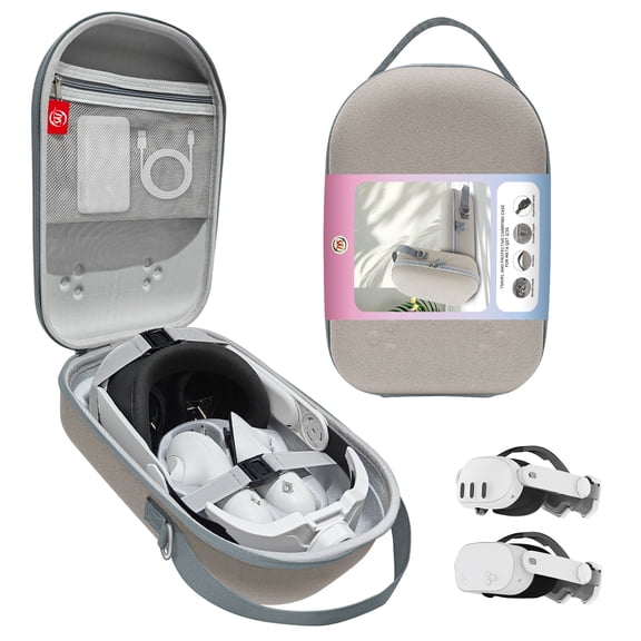 JYS Hard Shell VR Carrying Case for Meta Quest 3/3S - Shockproof Anti-Scratch Portable Storage Bag for VR Headset & Controllers, Travel-Friendly Organizer