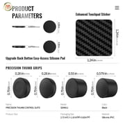 JYS Silicone Accessory Kit for Steam Controller, Anti-Slip Thumbstick Caps, Touchpad Stickers & Back Button Pads