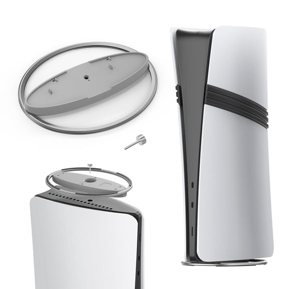 JYS Universal Vertical Stand for PS5 Pro/PS5 Slim - Heavy-Duty Metal Circular Base Holder for All PlayStation 5 Models (Disc/Digital), Stable Console Upright Bracket