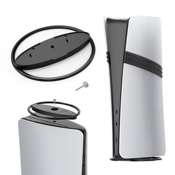 JYS Universal Vertical Stand for PS5 Pro/PS5 Slim - Heavy-Duty Metal Circular Base Holder for All PlayStation 5 Models (Disc/Digital), Stable Console Upright Bracket