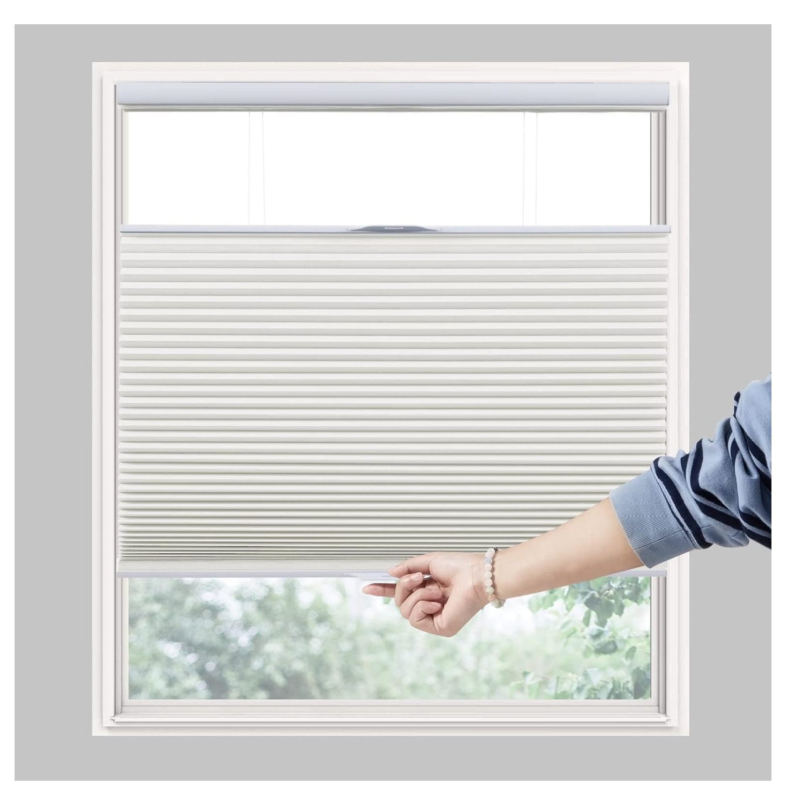 JYUii Cellular Blinds Top Down Bottom Up Cordless Shades 100 Blackout Shades for Windows