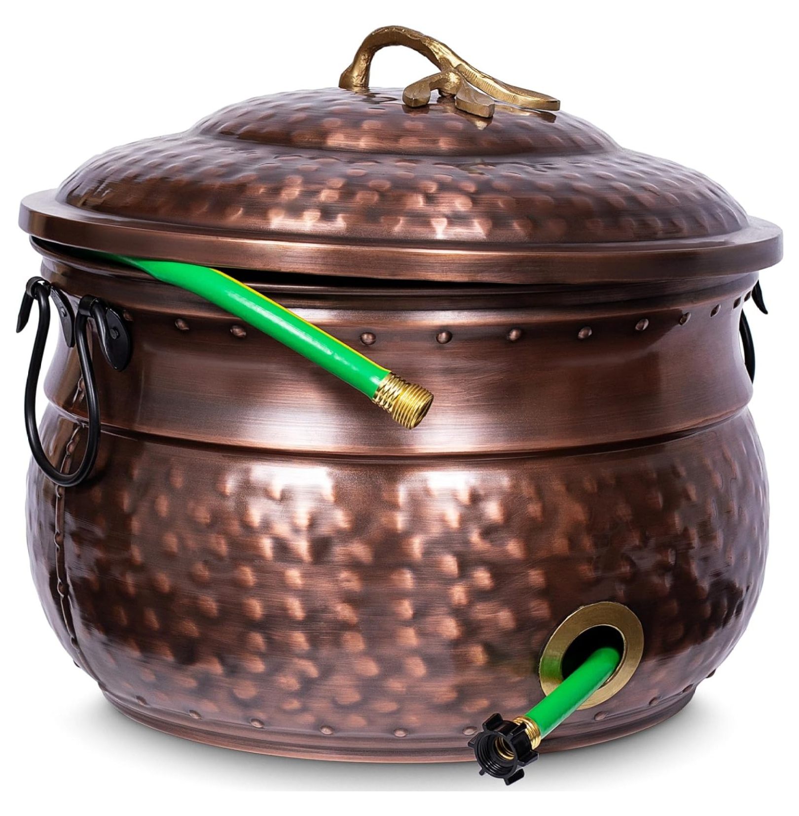 JYUii Water Hose Holder with Lid Holds 200ft Hoses Ground Garden