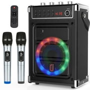 JYX Bluetooth Karaoke Machine for Adult, Singing Machine Karaoke System with 2 Karaoke Microphones, FM Radio, Aux, Rec, JYX-69BT