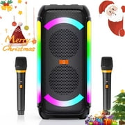 JYX Bluetooth Speaker, Portable Party Speaker with 2 Microphones, 40W Powerful Sound Deep Bass, T30-T