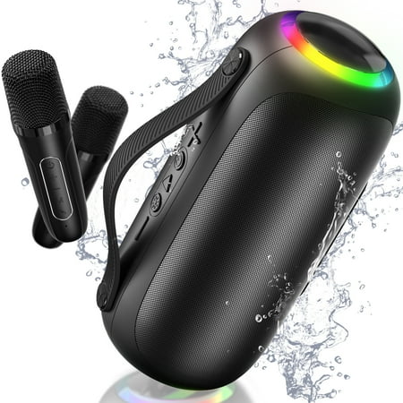 JYX Bluetooth Speaker with Microphone, Portable Party Speaker with LED Light for Outdoor