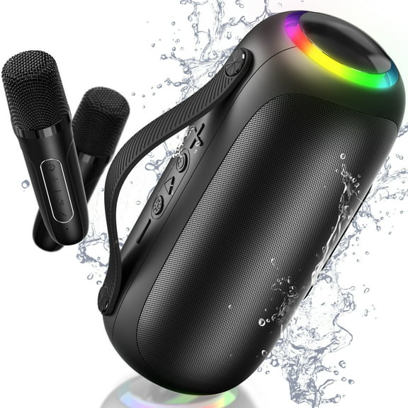 JYX Bluetooth Speaker with Microphone, Portable Party Speaker with LED Light for Outdoor