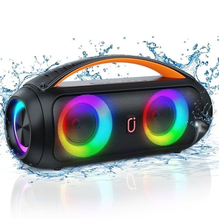 JYX Waterproof Bluetooth Speaker, 40W Stereo Deep Bass, Portable Boombox Party Speaker, Remote Control, D16