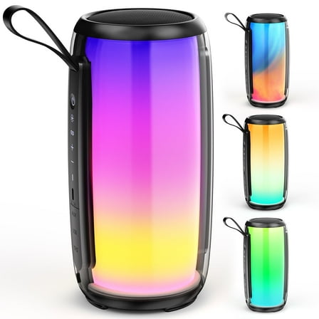 JYX Bluetooth Speaker, Waterproof Party Speaker, Portable Outdoor Speaker with 11 Light Mode, D21