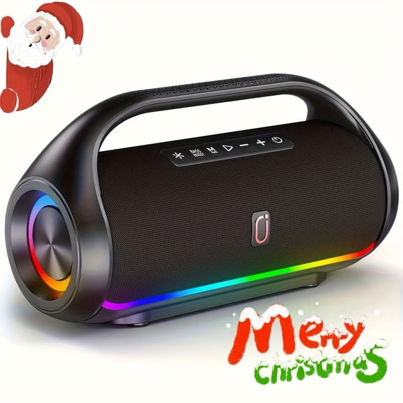 JYX D20 Portable Outdoor Wireless Bass Speaker - 3D Surround Sound, Speaker With Dazzling RGB Light, Wireless Stereo Speaker - Powerful Deep Bass, Party Speaker, Party Boombox For Outdoor And Indoor