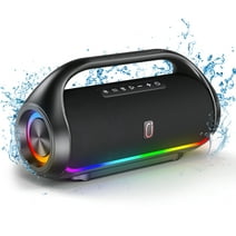 JYX D20 Waterproof Bluetooth Speaker, Portable Speaker with RGB Light Show, Outdoor Speaker for Pool Beach Party