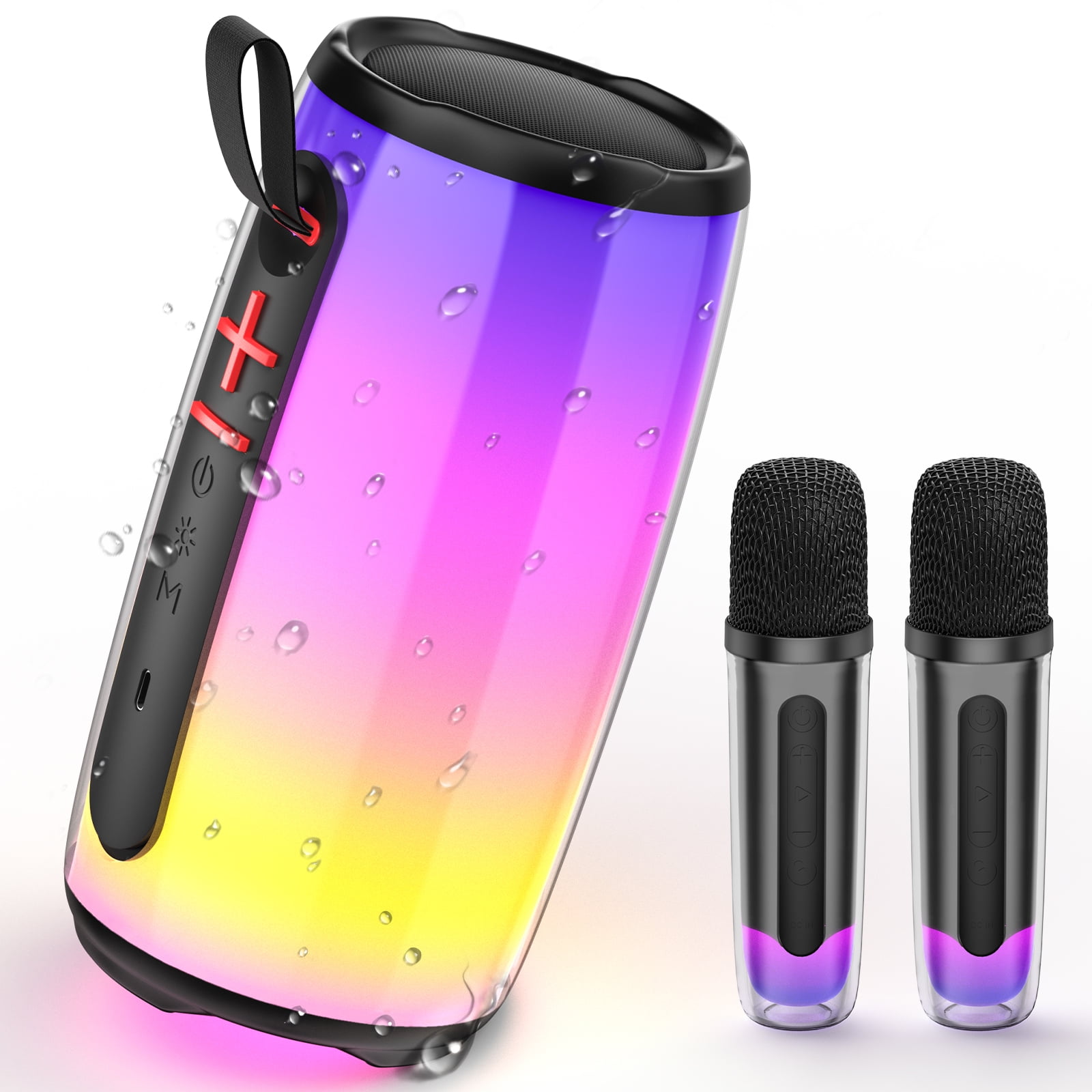 JYX D21T Karaoke Machine, Waterproof Bluetooth Speaker with 2 Wireless