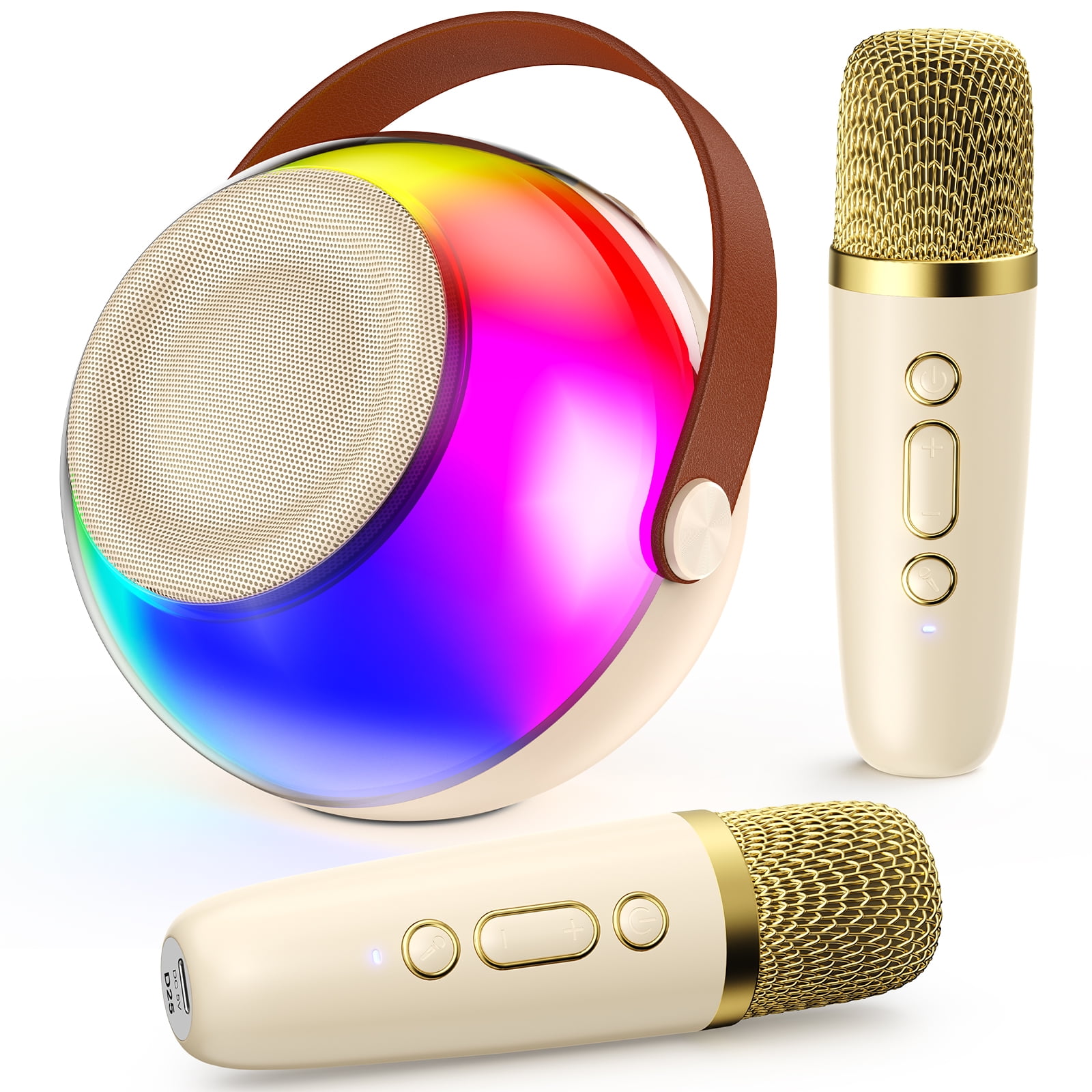 JYX D25T Mini Karaoke Machine Set, Portable Bluetooth Speaker with RGB