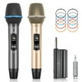 thumbnail image 1 of JYX Dual Wireless Microphone, Handheld Wireless Bluetooth Karaoke Microphone with Rechargeable Receiver, Metal Professional Dynamic Microphone for Singing, Speech, U60, 1 of 10