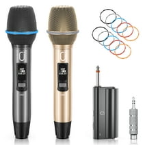 JYX Dual Wireless Microphones, Handheld Microphones with Rechargeable Receiver, Professional Dynamic Microphone for Singing, Wedding, Speech