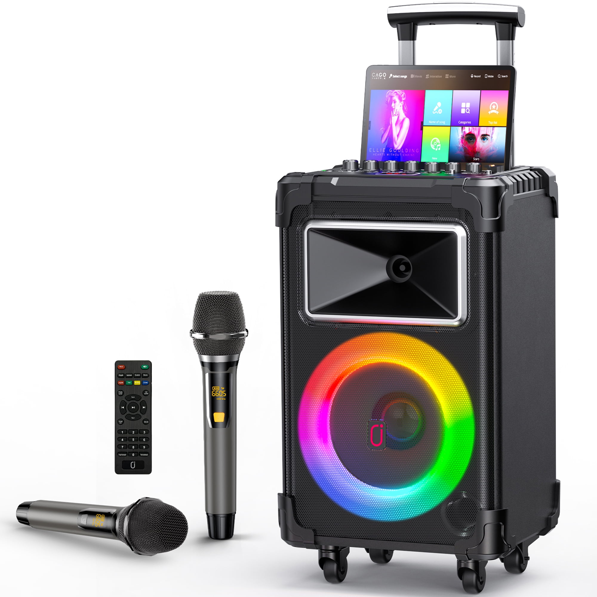 JYX S8 Karaoke Machine with 3 Wireless Microphones