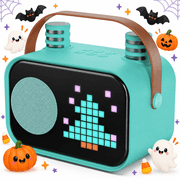 JYX Karaoke Machine for Kids Adults, Portable Bluetooth Speaker with 2 Mic, Party Speaker with 15+ Pixel Animation for Home, D58G-T
