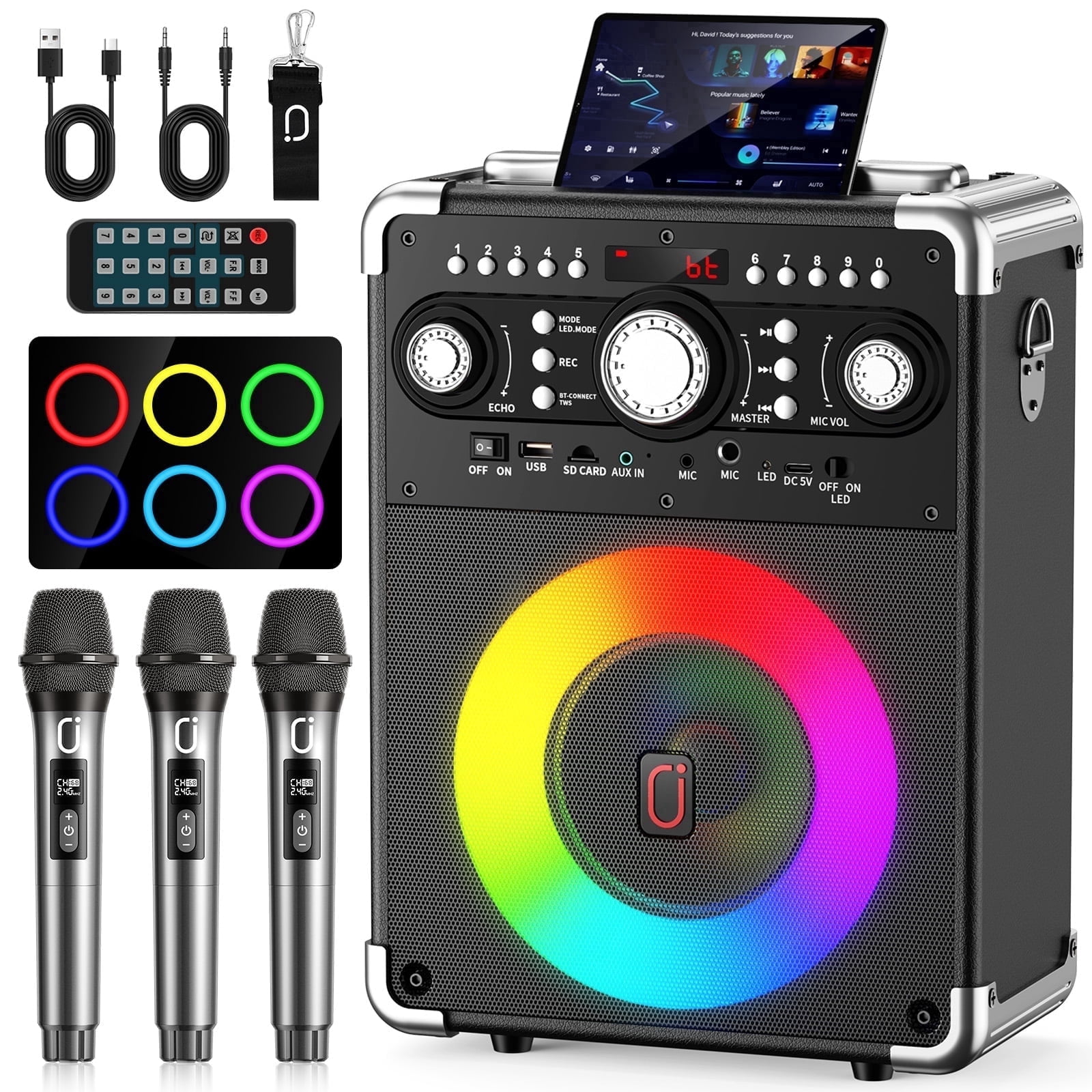 カラオケボックス Free Shipping! JYX Karaoke Machine with 3 Wireless Microphones