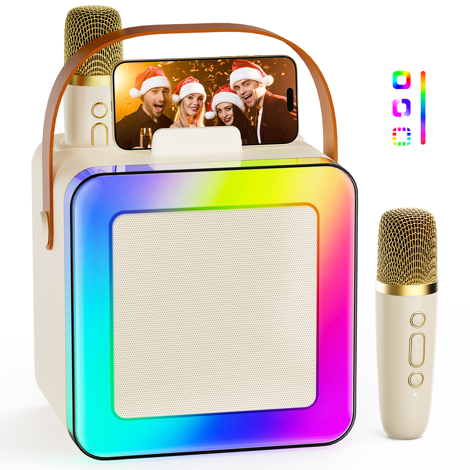 JYX Party Bluetooth Speaker with 2 Microphones, Stereo party speaker bluetooth for Outdoor