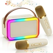 JYX Karaoke Machine for Kids Adults, Portable Karaoke Speaker Bluetooth with 2 Microphones, Rgb Lights, Best Gift for Girls/ Boys