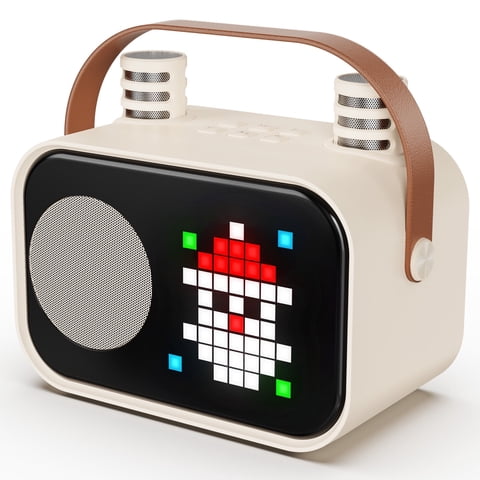JYX Karaoke Machine for Kids Adults, Mini Karaoke Machine for Singing, Portable Party Speaker with Microphone, 15+ Pixel Animation, Kids Toy Gift
