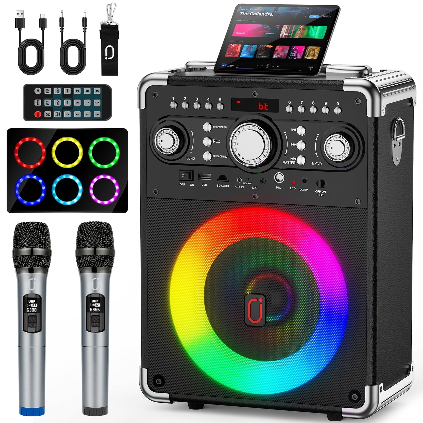 JAUYXIAN Bluetooth Speaker with DJ Lights, Bahrain Ubuy