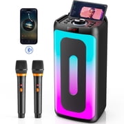 JYX Karaoke Machine for Adult, Bluetooth Speaker with Microphone, Home Party Speaker Karaoke System with Colorful RGB Light, T25-T