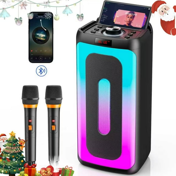 JYX Karaoke Machine for Adult, Bluetooth Speaker with Microphone, Home Party Speaker Karaoke System with Colorful RGB Lights, T25-T