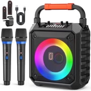 FanFun Karaoke Machine for Adults Kids, 40W Home Karaoke Speaker System with 6.5 Subwoofer, Rgb Light, Bluetooth Speaker with 2 Microphones, T17-T