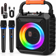 FanFun Karaoke Machine for Kids Adults , 40W Home Karaoke Speaker System with TV Connection, 6.5'' Bluetooth Speaker with 2 Mics, Dj Light, T17-T