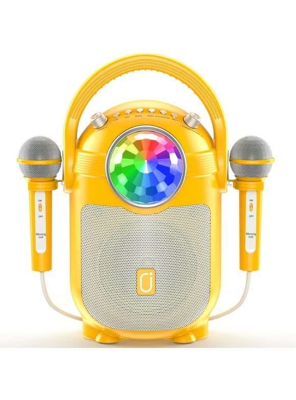 JYX Karaoke Machine for Kids, Singing Machine Karaoke with 2 Microphones, Children Musicbox Karaoke Toy with LED Lights for Birthday Christmas Gift