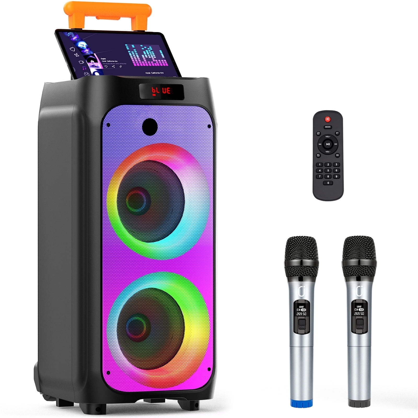 18 in. Blutooth Portable Rechargeable Party Speaker with
