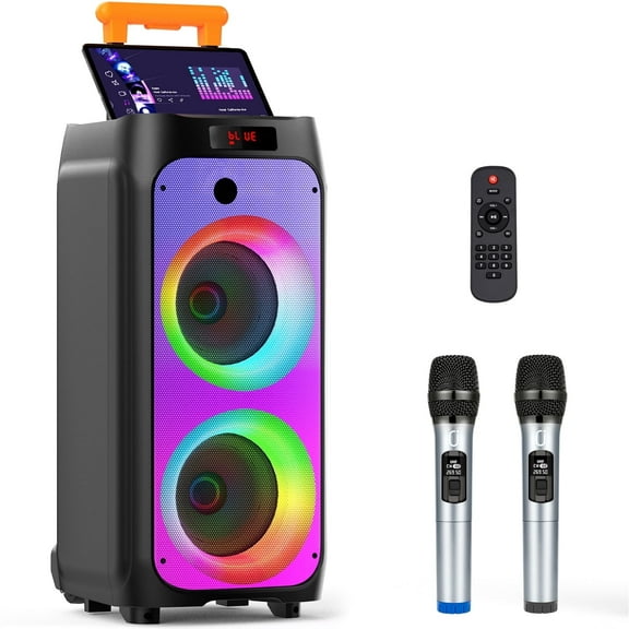JYX Large Party Speaker, Bluetooth  Outdoor Speaker with Wheels & Trolley Bar, T8
