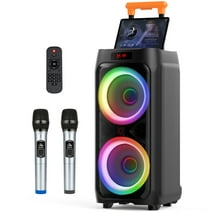JYX Large Karaoke Machine for Adult, Singing Machine Karaoke System for Home, Bluetooth Party Speaker with Wheels,  Aux Input