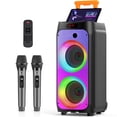 thumbnail image 1 of JYX Large Party Speaker, Stereo Outdoor Speaker Bluetooth with Wheels & Trolley Bar, T8, 1 of 17