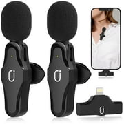 JYX Mini Dual Lavalier Microphones for iPhone Clip-on Wireless Lapel Microphones for iPhone YouTube Live Streaming Video Recording, Vlog