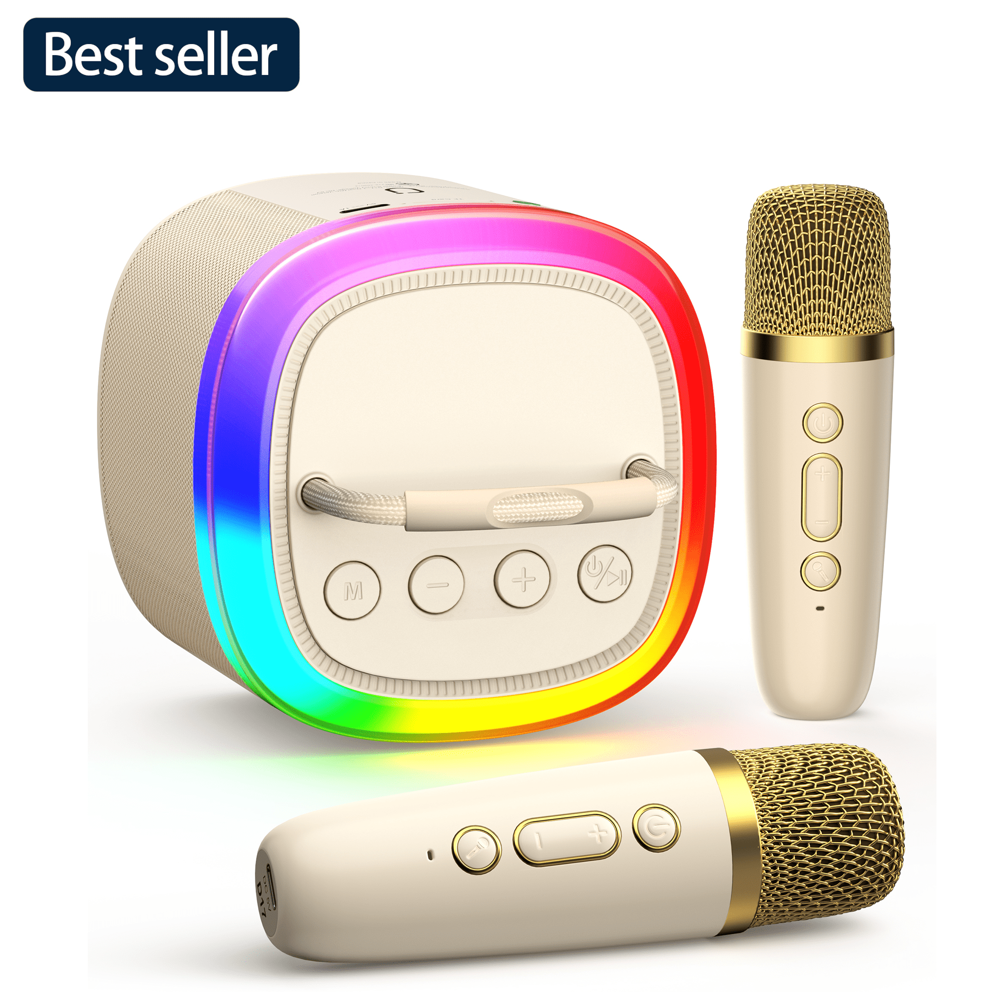 JYX Mini Karaoke Machine Set, Portbale Bluetooth Speaker with 2 Wireless Karaoke Microphones, Singing Machine Karaoke System for Kids Adult