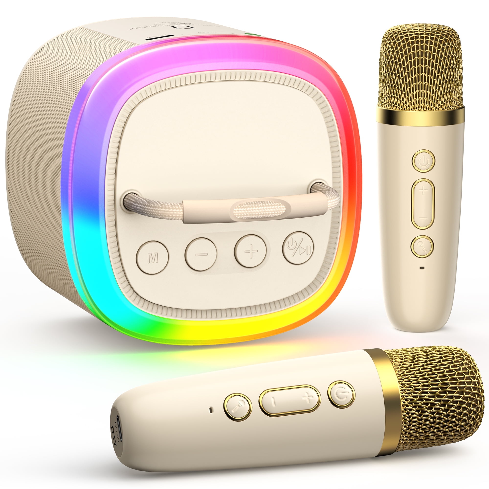 JYX Mini Karaoke Machine Set, Portbale Bluetooth Speaker with 2 Wireless Karaoke Microphones