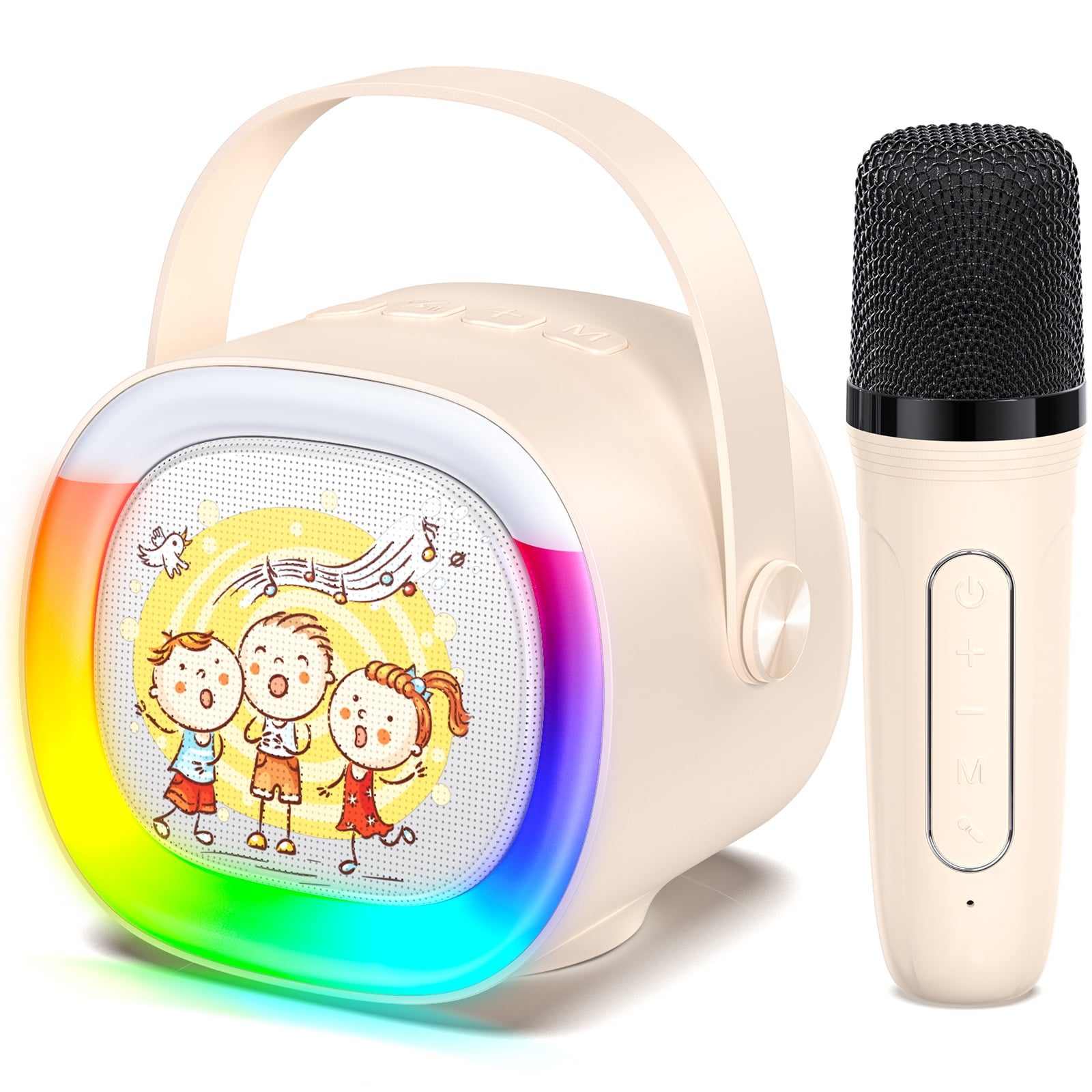 JYX Mini Karaoke Machine for Kids, Portable Bluetooth Speaker with Karaoke Microphones, Singing