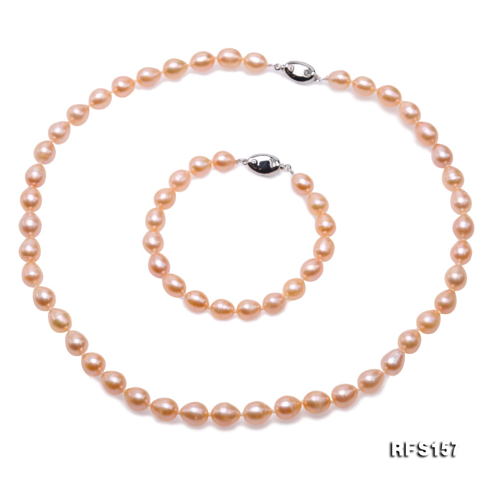 ブレスレット LESS IS MORE oval pearl necklace JYX Pearl Necklace Set AA 7-8mm Natural Oval Freshwater
