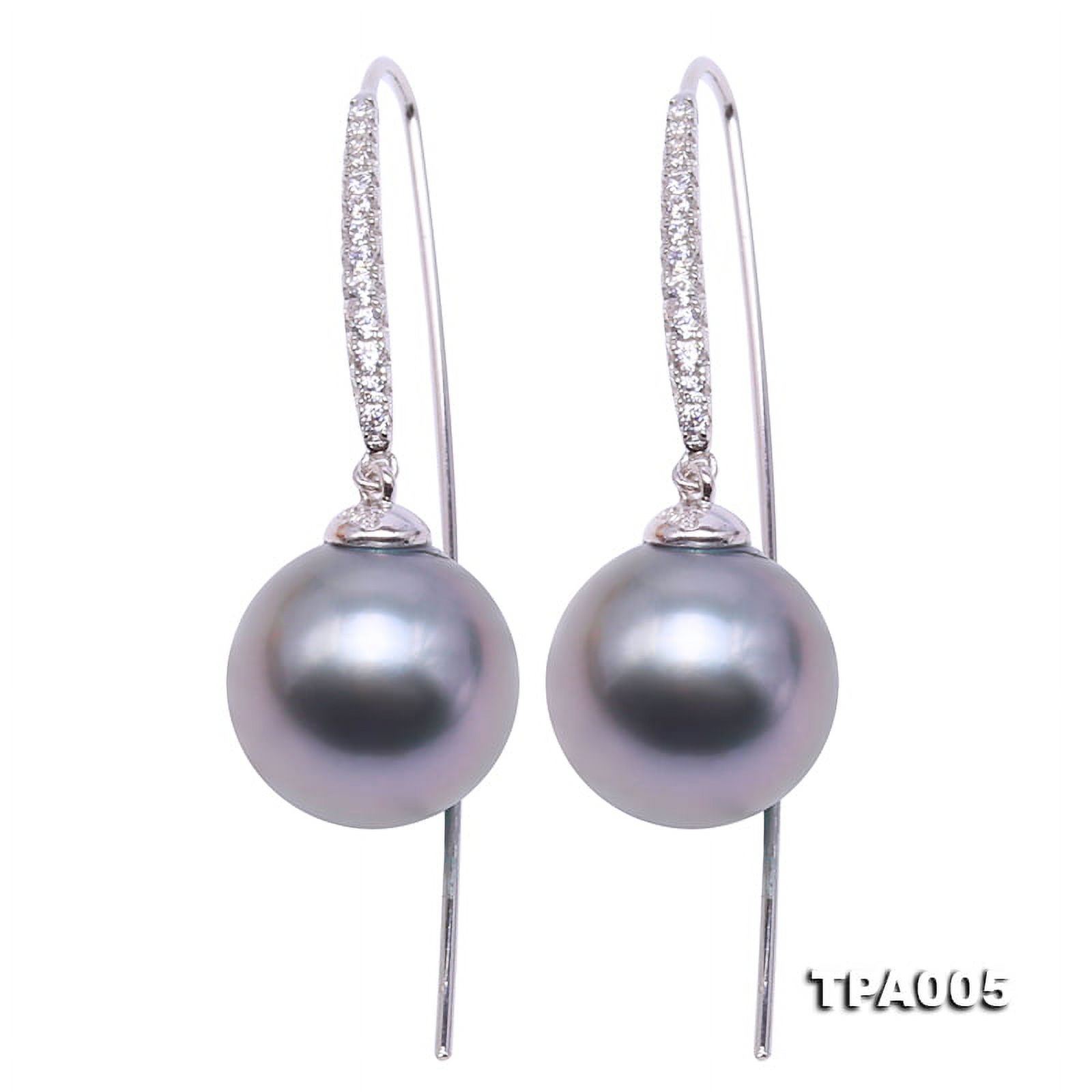 JYX Pearl Sterling Silver Drop Earrings 10.1mm Black Tahitian