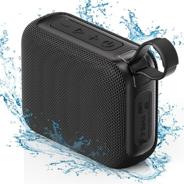 JYX Portable Bluetooth Speaker, IPX5 Waterproof Wireless Speaker with Loud Stereo Sound, 24H Playtime, Mini Party Speaker with Colorful LED Lights for Outdoor, Travel, Hiking, L3-Black