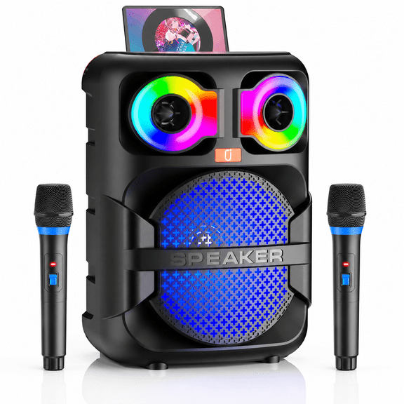 JYX Party Speaker, Portable Speaker Bluetooth with Rgb Lights for Outdoor/ Home Singing Party, Colorful Eagle Eye Led Lights, T28-T