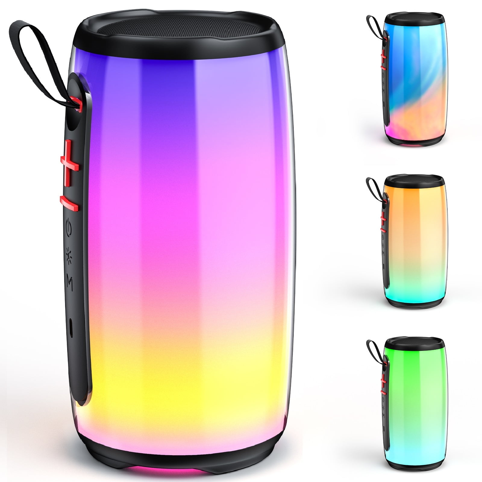 JYX Bluetooth Speaker, Portable Party Speaker with Wired Microphone, DJ Lights, Supports TF Card/ USB, 24H Palytime, D50
