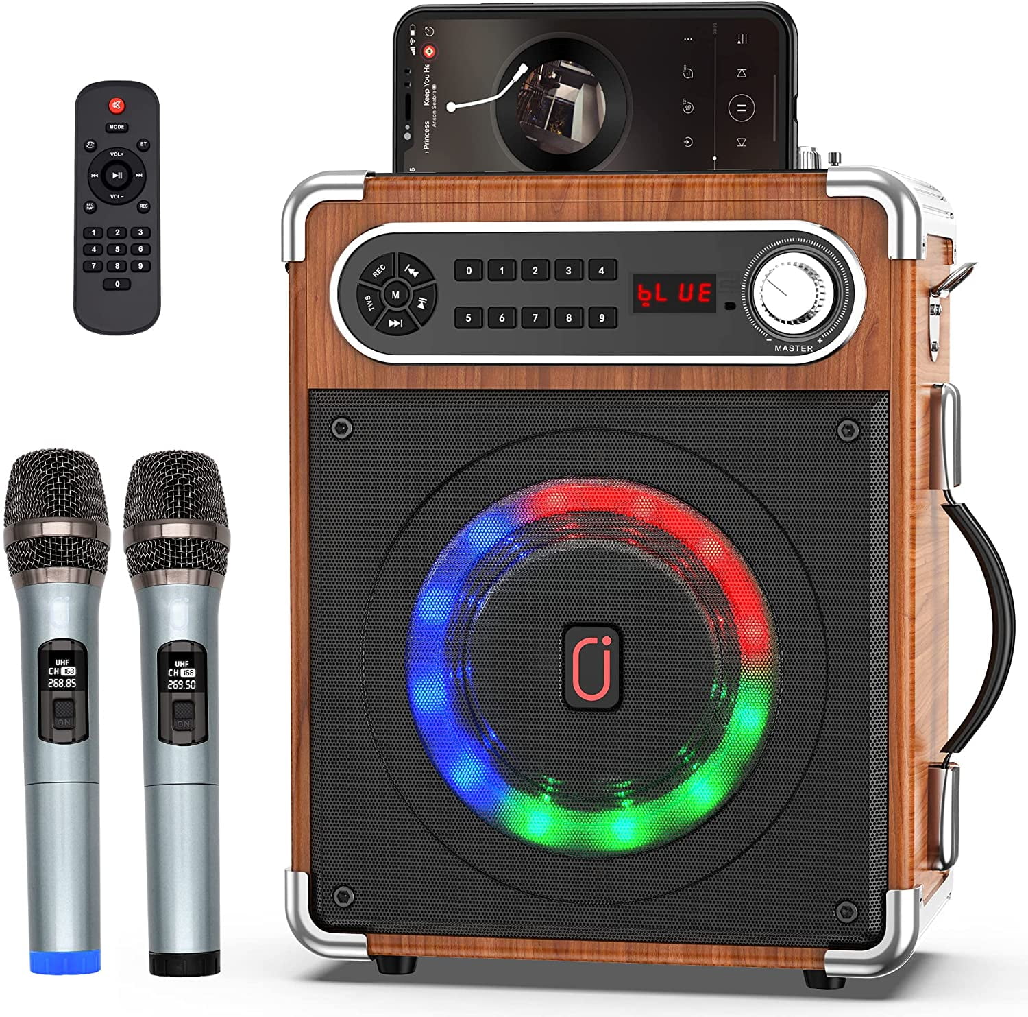 JYX Singing Karaoke Machine with 2 Wireless Microphones Bluetooth